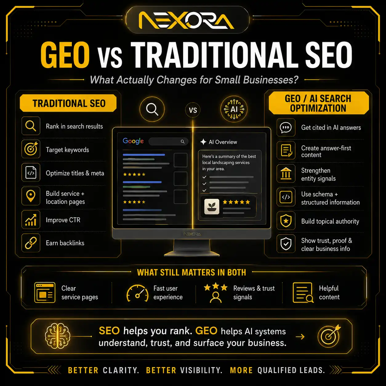 GEO vs Traditional SEO What Actually Changes for Small Business