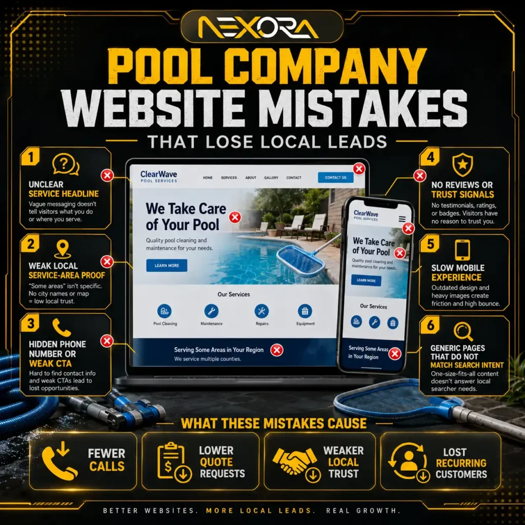 Pool Company Website Mistakes That Lose Local Leads