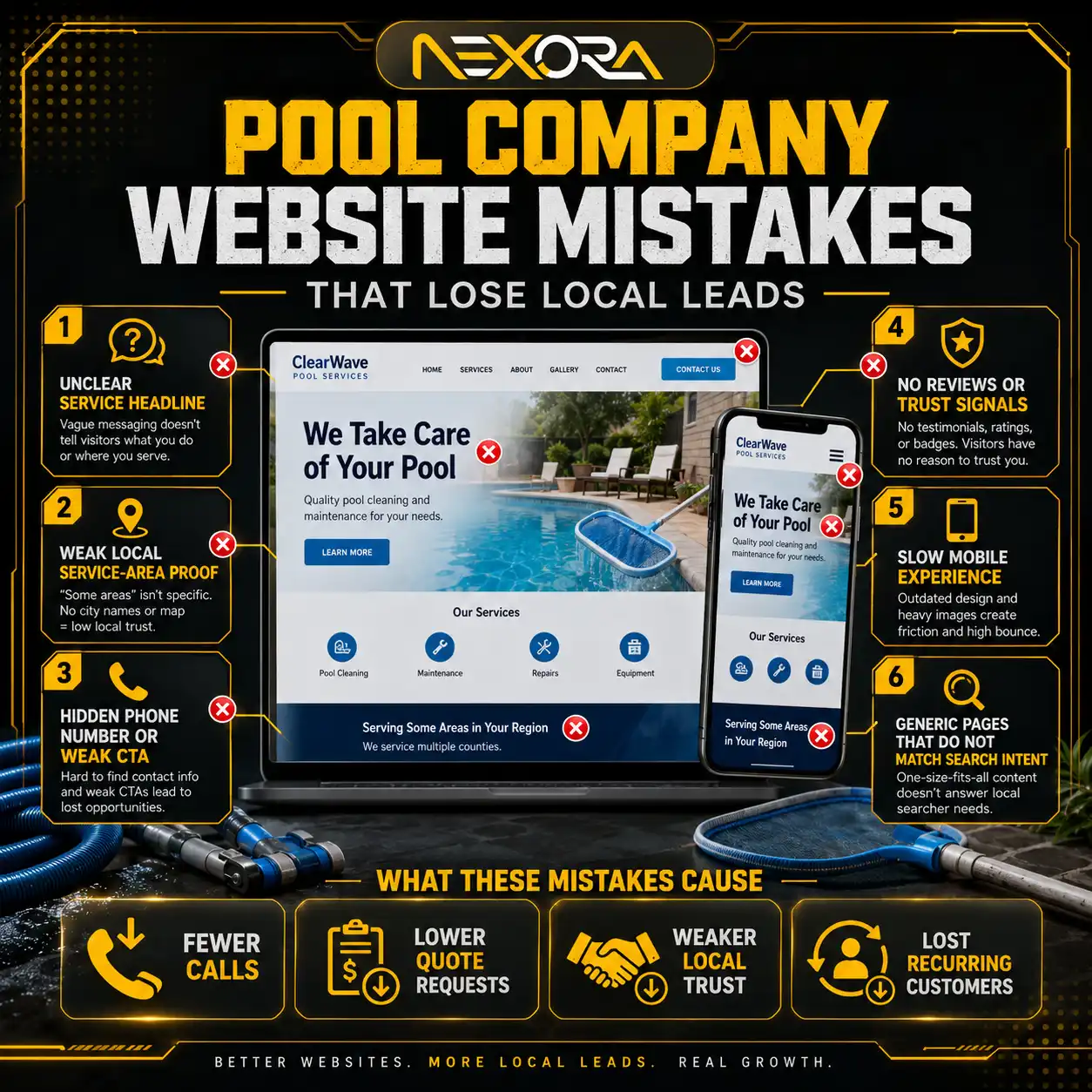 Pool Company Website Mistakes That Lose Local Leads