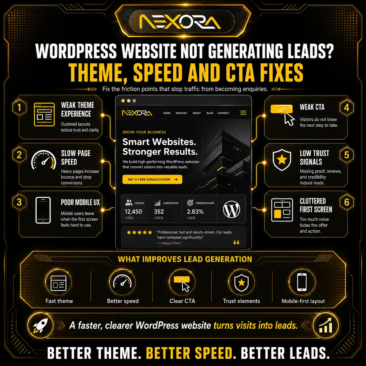 WordPress Website Not Generating Leads Theme,Speed and CTA
